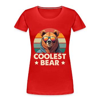 L’ours le plus cool - T-shirt bio Premium Femme - rouge - Devant - Mia (176cm)