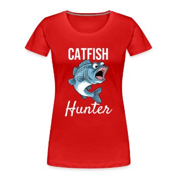 Chasseur de poisson-chat - T-shirt bio Premium Femme - rouge - Devant - Mia (176cm)