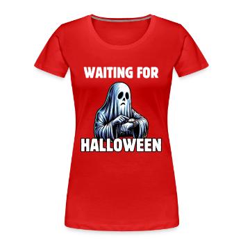 Waiting For Halloween - Frauen Premium Bio T-Shirt - Rot - Vorne - Mia (176cm)