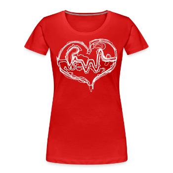 White Heart - Frauen Premium Bio T-Shirt - Rot - Vorne - Mia (176cm)