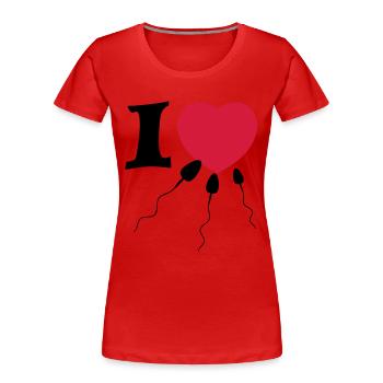 i love sperma - Frauen Premium Bio T-Shirt - Rot - Vorne - Mia (176cm)