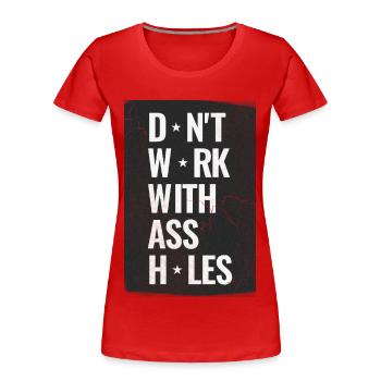 Les collègues de travail sont stressés - T-shirt bio Premium Femme - rouge - Devant - Mia (176cm)