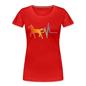 Horse - EKG - Women's Premium Organic T-Shirt - red - Front - Mia (176cm)