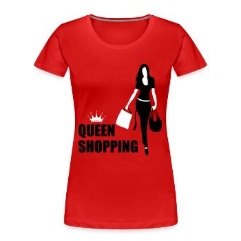Queen Shopping Crown - Frauen Premium Bio T-Shirt - Rot - Vorne - Mia (176cm)