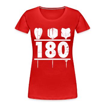 Darts 180 Dart Spielen Darter Darten Dartspieler - Frauen Premium Bio T-Shirt - Rot - Vorne - Mia (176cm)
