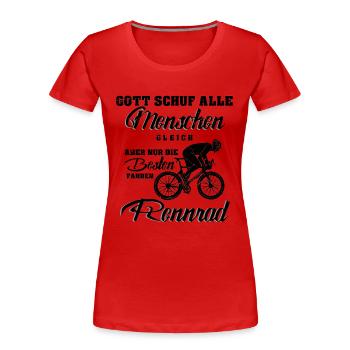Rennrad - Frauen Premium Bio T-Shirt - Rot - Vorne - Mia (176cm)