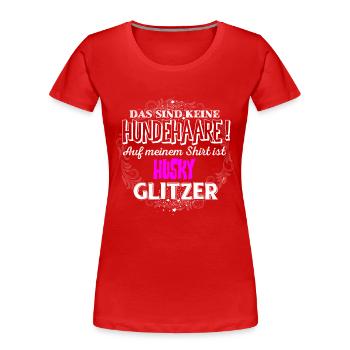 HUSKY - Glitzer - Frauen Premium Bio T-Shirt - Rot - Vorne - Mia (176cm)
