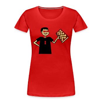 Chess Nerd Hobby Board Game Gift Glasses Cool - Women's Premium Organic T-Shirt - red - Front - Mia (176cm)
