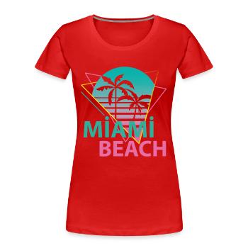 Miami Beach - Frauen Premium Bio T-Shirt - Rot - Vorne - Mia (176cm)