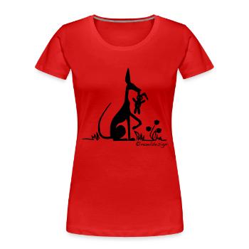 Nature - Frauen Premium Bio T-Shirt - Rot - Vorne - Mia (176cm)