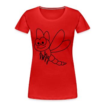 Libellule dragon fly - T-shirt bio Premium Femme - rouge - Devant - Mia (176cm)