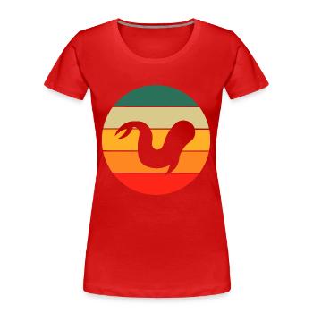Retro Beluga Wal - Frauen Premium Bio T-Shirt - Rot - Vorne - Mia (176cm)