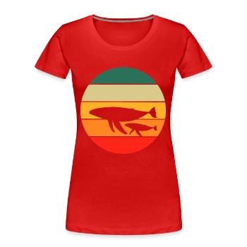 Retro Killer Whale Ocean Animal Sea Animal Gift Whale - Women's Premium Organic T-Shirt - red - Front - Mia (176cm)