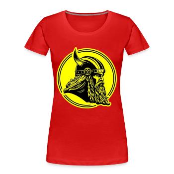 Viking Head Warrior Viking - Women's Premium Organic T-Shirt - red - Front - Mia (176cm)