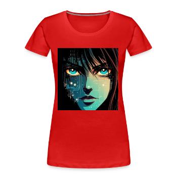 Anime Digital - Frauen Premium Bio T-Shirt - Rot - Vorne - Mia (176cm)