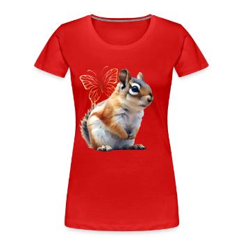 Fliegendes Eichhörnchen - Frauen Premium Bio T-Shirt - Rot - Vorne - Mia (176cm)
