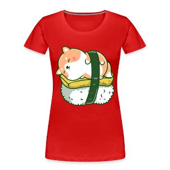 Shiba Inu Hund Sushi Japan Akita I Geschenk - Frauen Premium Bio T-Shirt - Rot - Vorne - Mia (176cm)