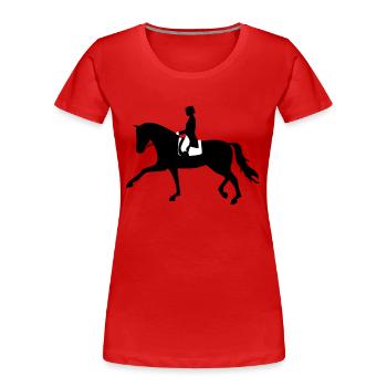 Dressurpferd - Frauen Premium Bio T-Shirt - Rot - Vorne - Mia (176cm)