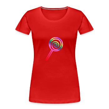 Lolli | Lollipop Süßigkeit Süßkram Süßes Geschenk - Frauen Premium Bio T-Shirt - Rot - Vorne - Mia (176cm)