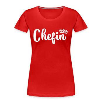 Chefin - Frauen Premium Bio T-Shirt - Rot - Vorne - Mia (176cm)