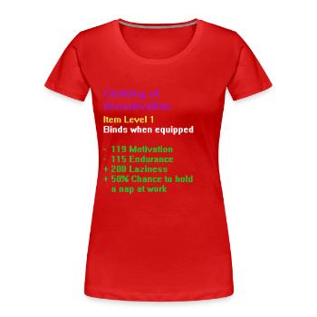 Clothing of demotivation - Women's Premium Organic T-Shirt - red - Front - Mia (176cm)
