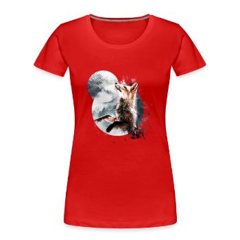 Fuchs im Mondschein - Frauen Premium Bio T-Shirt - Rot - Vorne - Mia (176cm)