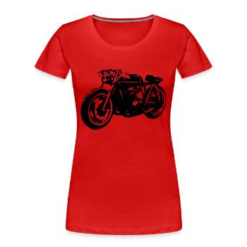 cafe racer - Women's Premium Organic T-Shirt - red - Front - Mia (176cm)