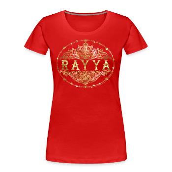 Cécile - T-shirt bio Premium Femme - rouge - Devant - Mia (176cm)