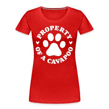 Propriété d’un Cavapoo - T-shirt bio Premium Femme - rouge - Devant - Mia (176cm)