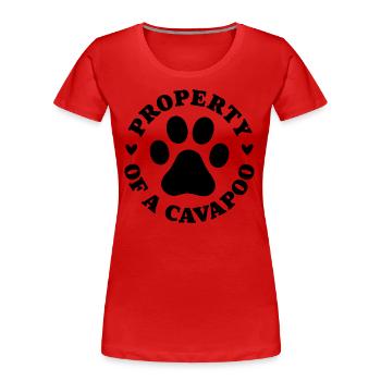 Propriété d’un Cavapoo - T-shirt bio Premium Femme - rouge - Devant - Mia (176cm)