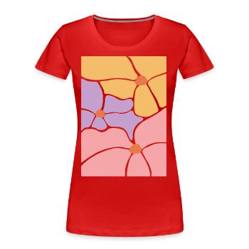 Fleurs de flore bohème - T-shirt bio Premium Femme - rouge - Devant - Mia (176cm)