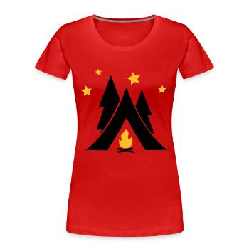 Zelt - Frauen Premium Bio T-Shirt - Rot - Vorne - Mia (176cm)