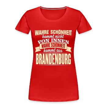 BRANDENBURG - Schönheit - Frauen Premium Bio T-Shirt - Rot - Vorne - Mia (176cm)