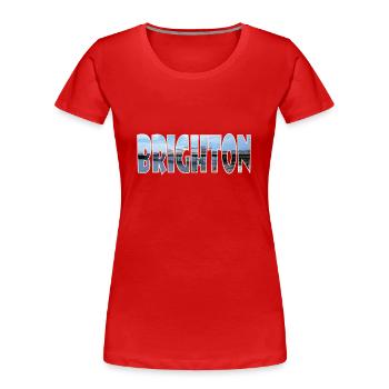 BRIGHTON UK - Women's Premium Organic T-Shirt - red - Front - Mia (176cm)