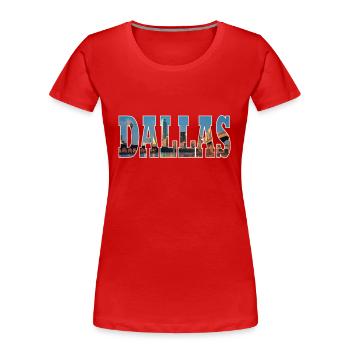 DALLAS USA - Women's Premium Organic T-Shirt - red - Front - Mia (176cm)