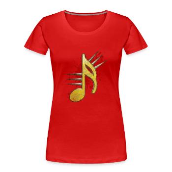 Musical note with spikes - Women's Premium Organic T-Shirt - red - Front - Mia (176cm)