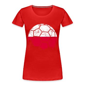 Poland Soccer Ball Fußball - Frauen Premium Bio T-Shirt - Rot - Vorne - Mia (176cm)
