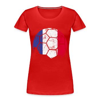 France Soccer Ball Fußball - Frauen Premium Bio T-Shirt - Rot - Vorne - Mia (176cm)