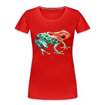 Grenouille avec une tête rouge - T-shirt bio Premium Femme - rouge - Devant - Mia (176cm)