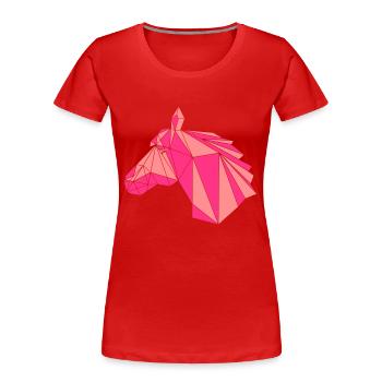 Polygon Pferd Reiten Reiterin Tier Kunst Kind - Frauen Premium Bio T-Shirt - Rot - Vorne - Mia (176cm)