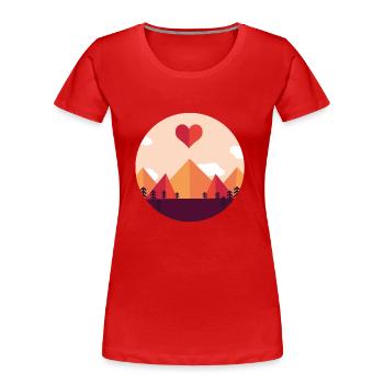 Wanderlust Naturverbunden - Frauen Premium Bio T-Shirt - Rot - Vorne - Mia (176cm)