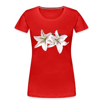 Lily / Lilium / Lily - Women's Premium Organic T-Shirt - red - Front - Mia (176cm)
