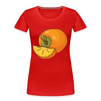 Kaki Kaki - T-shirt bio Premium Femme - rouge - Devant - Mia (176cm)