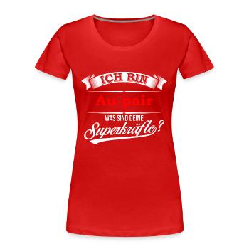 Au-pair Aupair Kindermädchen Babysitter - Frauen Premium Bio T-Shirt - Rot - Vorne - Mia (176cm)