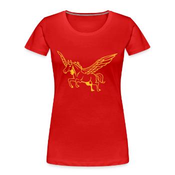 Pegasus - Women's Premium Organic T-Shirt - red - Front - Mia (176cm)