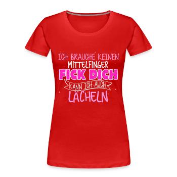 Fick dich lächeln - Frauen Premium Bio T-Shirt - Rot - Vorne - Mia (176cm)