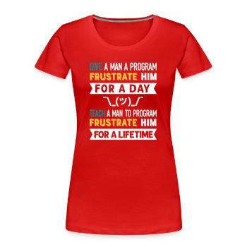 Programmierer Humor Coding Witze Entwickler - Frauen Premium Bio T-Shirt - Rot - Vorne - Mia (176cm)