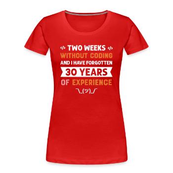 Programmierer Humor Coding Witze Entwickler - Frauen Premium Bio T-Shirt - Rot - Vorne - Mia (176cm)