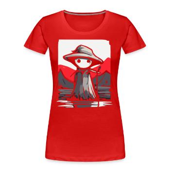 Japans Rote Sonne: Der Berg-Schäfer - Frauen Premium Bio T-Shirt - Rot - Vorne - Mia (176cm)