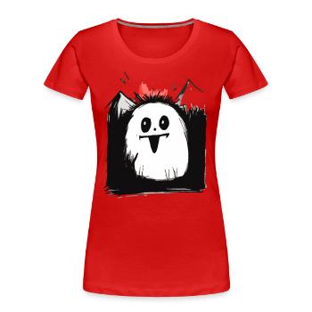 Japanische rote Sonne: Lustiges Ei aus Kreatur - Frauen Premium Bio T-Shirt - Rot - Vorne - Mia (176cm)